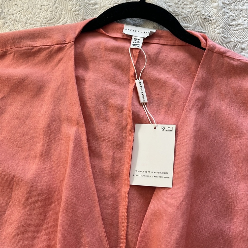 ASOS Pretty Lavish knot front mini dress in pink - size 6 - Picture 3 of 7